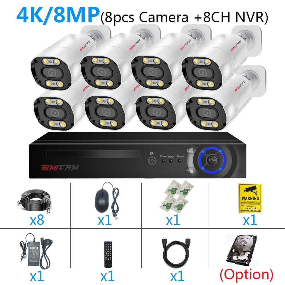 4K 8MP POE IP Security Camera System 8CH NVR Kit – GULF CCTV